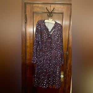 Eloquii Tie Neck Fit and Flare Dress (Size 20)